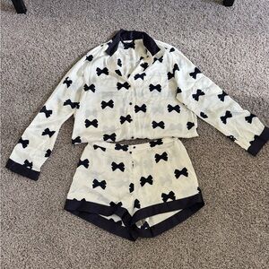 Kate Spade Black and White Bow Pattern Top